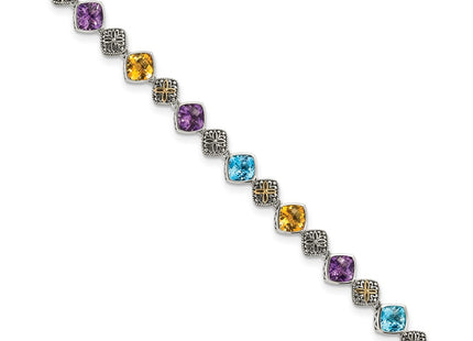 14k/Silver Two-Tone Bracelets Style QTC442 - Classique Jewelry Inc.
