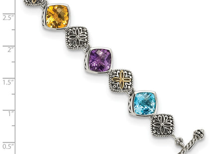 14k/Silver Two-Tone Bracelets Style QTC442 - Classique Jewelry Inc.