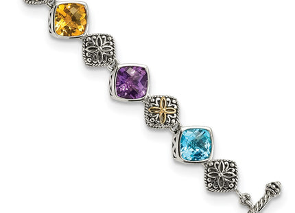 14k/Silver Two-Tone Bracelets Style QTC442 - Classique Jewelry Inc.