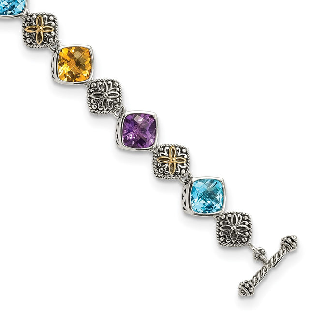 14k/Silver Two-Tone Bracelets Style QTC442 - Classique Jewelry Inc.