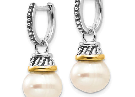 14k/Silver Two-Tone Earrings Style QTC536 - Classique Jewelry Inc.