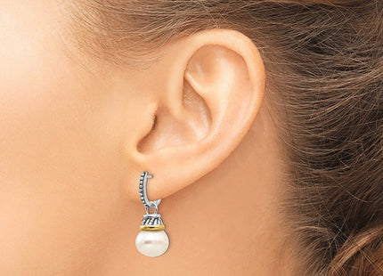 14k/Silver Two-Tone Earrings Style QTC536 - Classique Jewelry Inc.