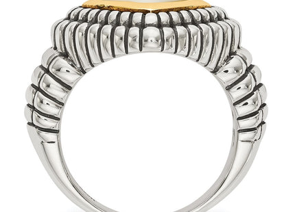 Sterling silver mother of pearl mother ring, alternate view