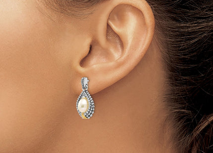 14k/Silver Two-Tone Earrings Style QTC55 - Classique Jewelry Inc.