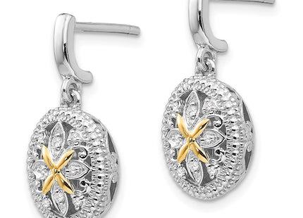 14k/Silver Two-Tone Earrings Style QTC645 - Classique Jewelry Inc.