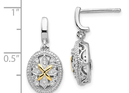 14k/Silver Two-Tone Earrings Style QTC645 - Classique Jewelry Inc.