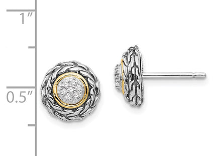 14k/Silver Two-Tone Earrings Style QTC654 - Classique Jewelry Inc.