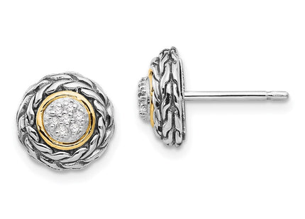 14k/Silver Two-Tone Earrings Style QTC654 - Classique Jewelry Inc.