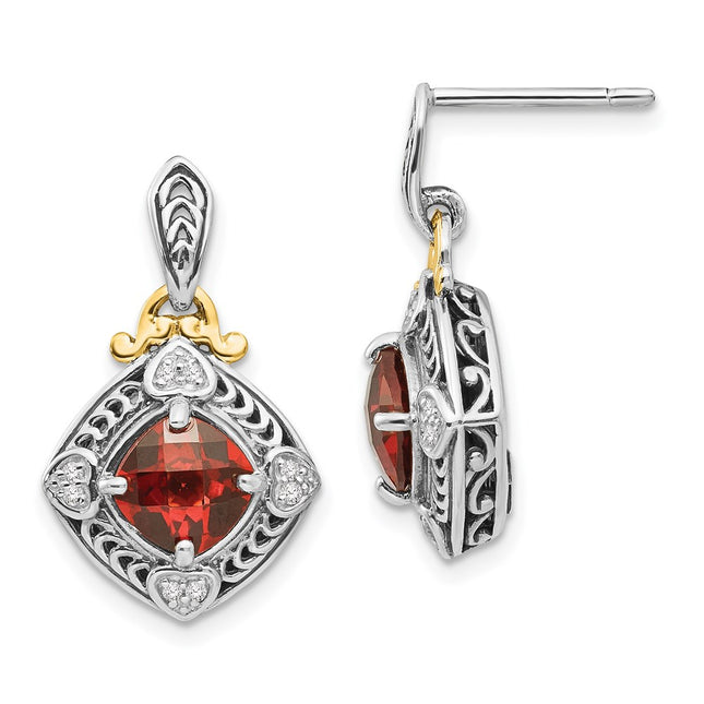 14k/Silver Two-Tone Earrings Style QTC667 - Classique Jewelry Inc.
