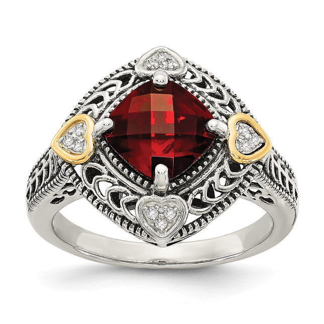Sterling silver diamond ring