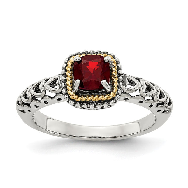 Sterling silver garnet ring