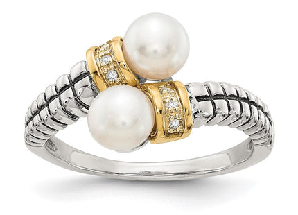 Sterling silver diamond ring