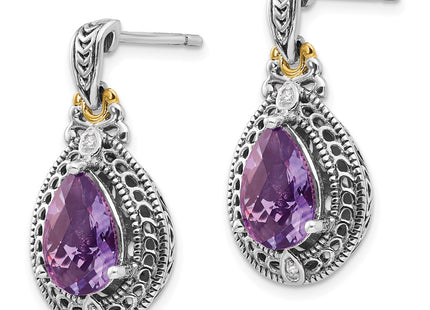 14k/Silver Two-Tone Earrings Style QTC698 - Classique Jewelry Inc.