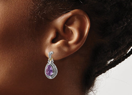 14k/Silver Two-Tone Earrings Style QTC698 - Classique Jewelry Inc.