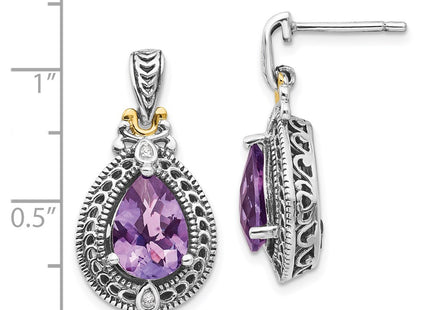14k/Silver Two-Tone Earrings Style QTC698 - Classique Jewelry Inc.