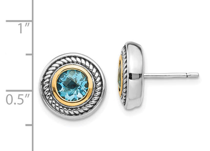 14k/Silver Two-Tone Earrings Style QTC749 - Classique Jewelry Inc.