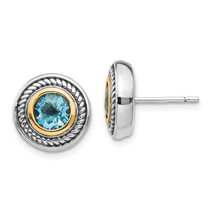 14k/Silver Two-Tone Earrings Style QTC749 - Classique Jewelry Inc.
