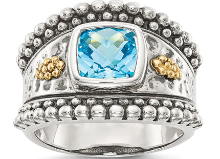 Sterling silver blue topaz ring
