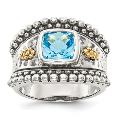 Sterling silver blue topaz ring