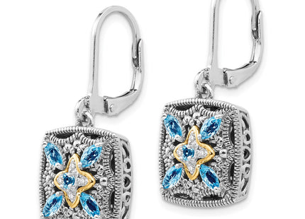 14k/Silver Two-Tone Earrings Style QTC772 - Classique Jewelry Inc.