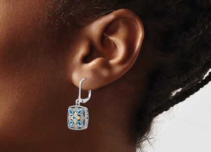 14k/Silver Two-Tone Earrings Style QTC772 - Classique Jewelry Inc.