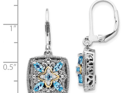 14k/Silver Two-Tone Earrings Style QTC772 - Classique Jewelry Inc.