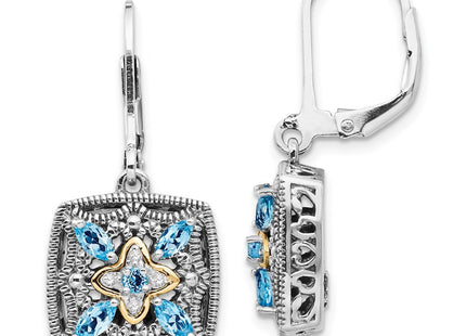 14k/Silver Two-Tone Earrings Style QTC772 - Classique Jewelry Inc.