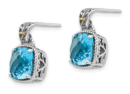 14k/Silver Two-Tone Earrings Style QTC783 - Classique Jewelry Inc.