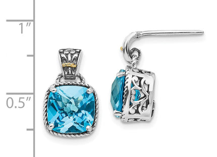 14k/Silver Two-Tone Earrings Style QTC783 - Classique Jewelry Inc.