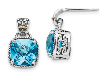 14k/Silver Two-Tone Earrings Style QTC783 - Classique Jewelry Inc.