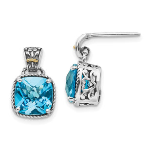 14k/Silver Two-Tone Earrings Style QTC783 - Classique Jewelry Inc.