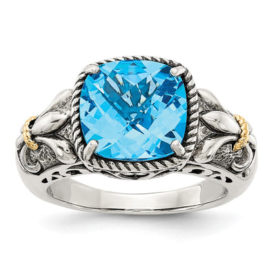 Sterling silver blue topaz ring