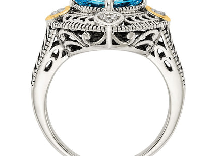 Sterling silver diamond ring, alternate view
