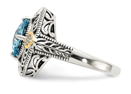 Sterling silver diamond ring, another view