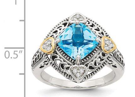 Sterling silver diamond ring, further view
