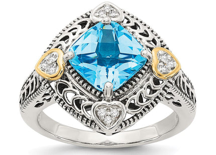 Sterling silver diamond ring