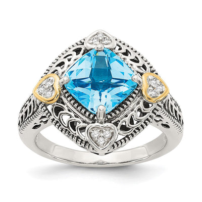 Sterling silver diamond ring