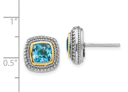 14k/Silver Two-Tone Earrings Style QTC798 - Classique Jewelry Inc.