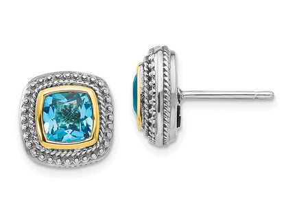 14k/Silver Two-Tone Earrings Style QTC798 - Classique Jewelry Inc.