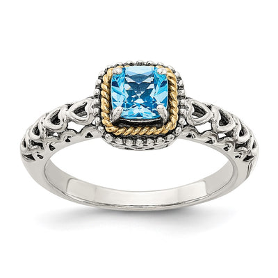Sterling silver blue topaz ring