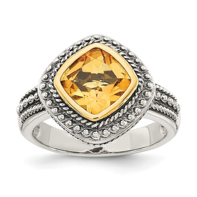 Sterling silver citrine ring