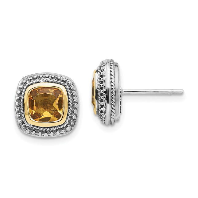 14k/Silver Two-Tone Earrings Style QTC838 - Classique Jewelry Inc.