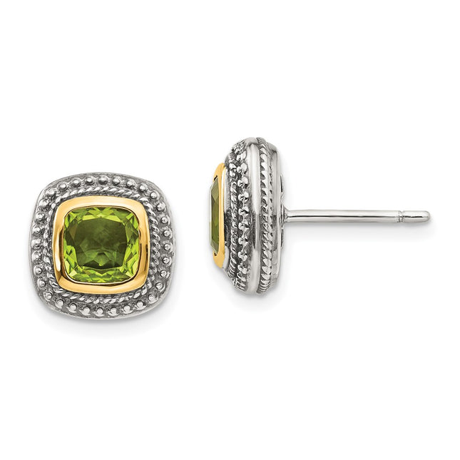 14k/Silver Two-Tone Earrings Style QTC862 - Classique Jewelry Inc.