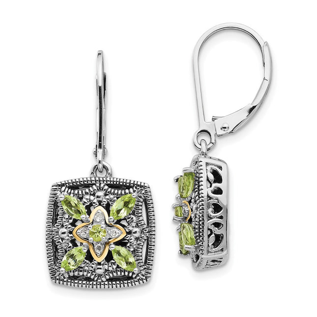 14k/Silver Two-Tone Earrings Style QTC873 - Classique Jewelry Inc.