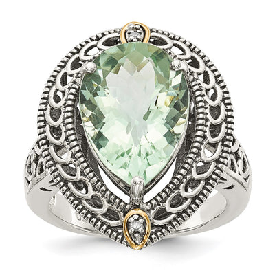 Sterling silver diamond ring