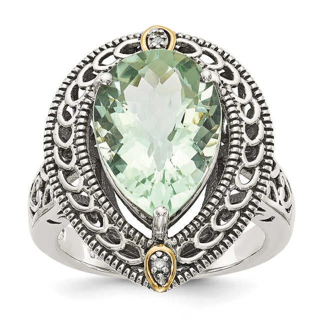Sterling silver diamond ring