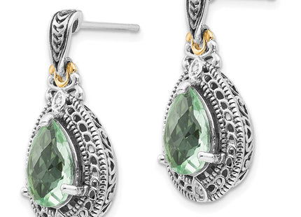 14k/Silver Two-Tone Earrings Style QTC886 - Classique Jewelry Inc.