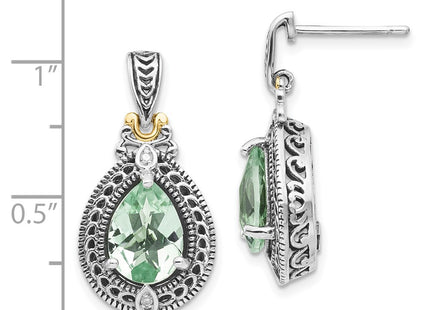 14k/Silver Two-Tone Earrings Style QTC886 - Classique Jewelry Inc.