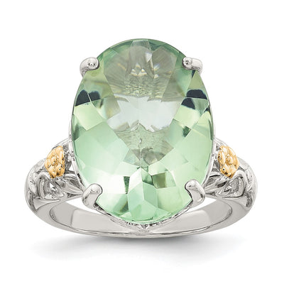 Sterling silver quartz oval ring