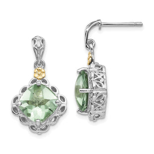 14k/Silver Two-Tone Earrings Style QTC902 - Classique Jewelry Inc.